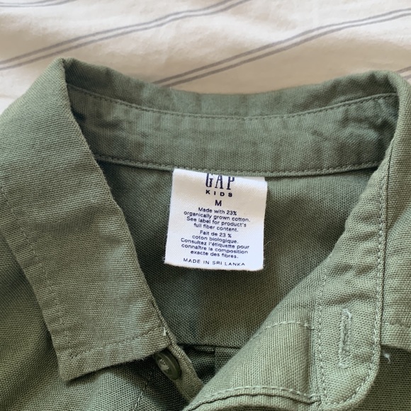 GAP Boys green overshirt Sz M - Picture 3 of 3
